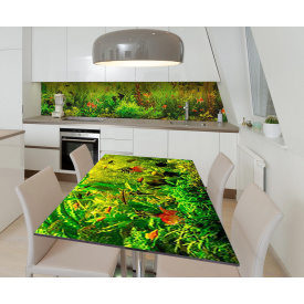 Наклейка 3Д вінілова на стіл Zatarga «Акваріумні рибки» 600х1200 мм для будинків, квартир, столів, кав'ярень