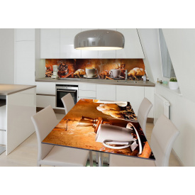 Наклейка 3Д вінілова на стіл Zatarga «Свіжий сніданок» 650х1200 мм для будинків, квартир, столів, кафе