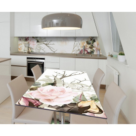 Наклейка 3Д виниловая на стол Zatarga «Коварная нежность» 650х1200 мм для домов, квартир, столов, кофейн, кафе
