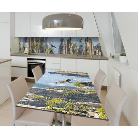 Наклейка 3Д вінілова на стіл Zatarga «Кам'яна висина» 600х1200 мм для будинків, квартир, столів, кав'ярень, кафе