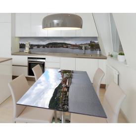 Наклейка 3Д вінілова на стіл Zatarga «Мости старого міста» 600х1200 мм для будинків, квартир, столів, кав'ярень