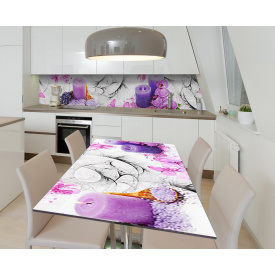 Наклейка 3Д виниловая на стол Zatarga «Лавандовые свечи» 650х1200 мм для домов, квартир, столов, кофейн, кафе