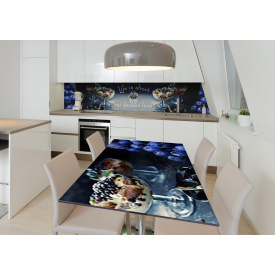 Наклейка 3Д виниловая на стол Zatarga «Тирамису с черникой» 600х1200 мм для домов, квартир, столов, кофейн,
