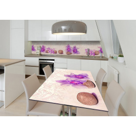Наклейка 3Д виниловая на стол Zatarga «Мраморная галька» 650х1200 мм для домов, квартир, столов, кофейн, кафе