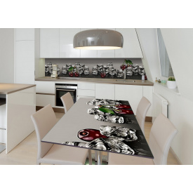 Наклейка 3Д виниловая на стол Zatarga «Вишня со льдом» 650х1200 мм для домов, квартир, столов, кофейн, кафе