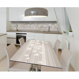 Наклейка 3Д вінілова на стіл Zatarga «Хоровод метеликів» 650х1200 мм для будинків, квартир, столів, кав'ярень, кафе