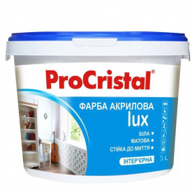 Фарба акрилова інтер’єрна Ирком ProCristal Lux IР-233 5 л Біла матова