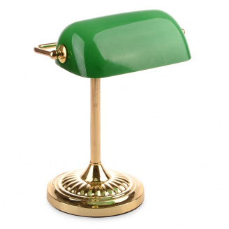 Настольная лампа барокко зеленая Brille 60W MTL-51 Золотистый