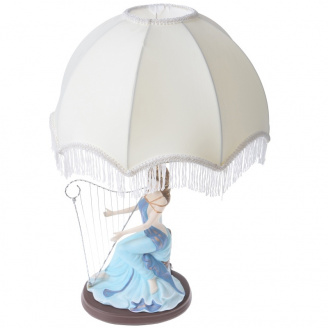 Настольная лампа барокко с абажуром Brille 60W TL-91 Синий