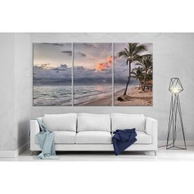 Модульная картина на холсте ProfART XL11 167 x 99 см Закат на пляже (hub_sUXA82299)