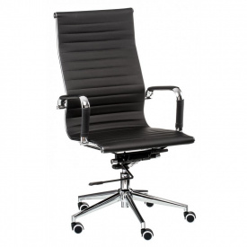 Офисное кресло Solano Special4You черный кожзам сидения хром-колесики