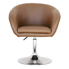Кресло Мурат SDM коричневое на хром опоре блине Талалаевка