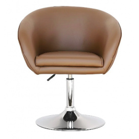 Кресло Мурат SDM коричневое на хром опоре блине
