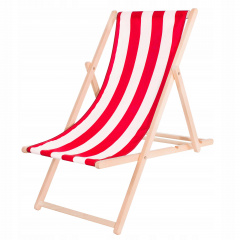 Шезлонг (крісло-лежак) дерев'яний для пляжу, тераси та саду Springos DC0001 WHRD Виноградів
