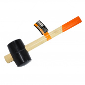 Киянка гумова з дерев'яною ручкою Polax 65 мм 450 г Чорна (39-005)