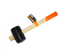 Киянка гумова з дерев'яною ручкою Polax 65 мм 450 г Чорна (39-005)
