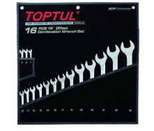 Набор ключей рожково-накидных TOPTUL 16 шт. 7-32 Hi-Performance GPAX1601