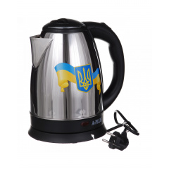 Электрический чайник A-Plus Флаг Украины 2000 Вт 2 л Серебристый (AP-1690-2) Дніпро
