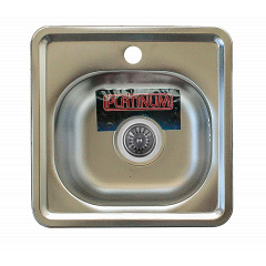 Мийка кухонна Platinum із нержавіючої сталі декор 06 мм із сифоном Київ