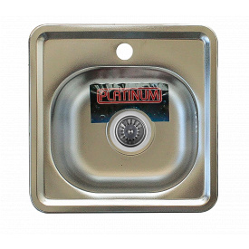 Мийка кухонна Platinum із нержавіючої сталі декор 06 мм із сифоном