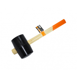 Киянка гумова з дерев'яною ручкою Polax 90 мм 1200 г Чорна (39-006)