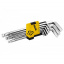 Ключи шестигранные MASTERTOOL набор 9 шт CrV удлиненные с шариковым наконечником (1.5-10 мм 74-172 мм) 75-0957 Днепр