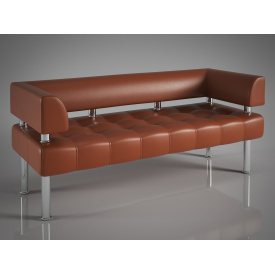 Офисный диванчик Тонус Sentenzo 140 см с подлокотниками светло-коричневого цвета