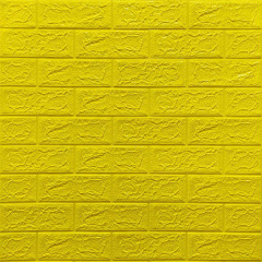 Декоративная 3D панель самоклейка под кирпич Желтый 700x770x5мм (010-5) SW-00000146 Херсон