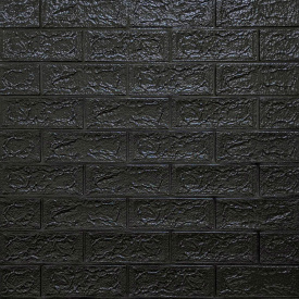 Декоративная 3D панель самоклейка под кирпич Черный 700x770x5мм (019-5) SW-00000151