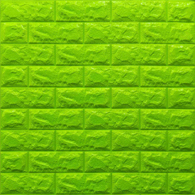 Декоративная 3D панель самоклейка под кирпич Зеленый 700x770x7мм (013-7) SW-00000051
