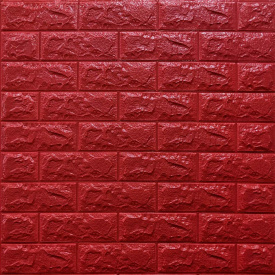 Декоративная 3D панель самоклейка под кирпич Красный 700x770x7мм (008-7) SW-00000054
