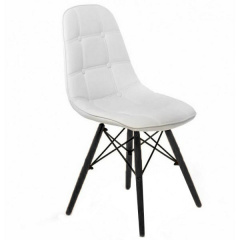 Мягкий стул Тауер-Софт белое сидение на черных ножках Тернопіль