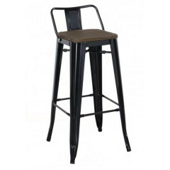 Барный стул высокий Толикс-Back-W металлический глянцевый сидение-деревянное Луцьк