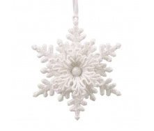 Підвіска новорічна Flora Сніжинка Білий (11306)