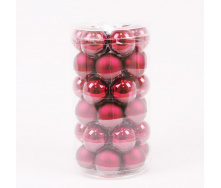 Кульки скляні Flora D 3,8 см 36 шт Червоний (44571)