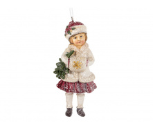 Елочная фигурка Christmas Girl с муфточкой Lefard AL186504