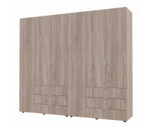 Распашной шкаф для одежды Doros Гелар комплект Doros Сонома 3+3 двери ДСП 232,4х49,5х203,4 (42002125)