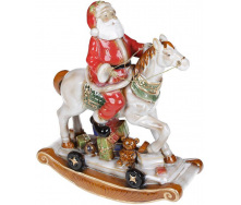 Новорічний декор Санта на коні кераміка Bona DP69422