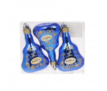 Набор елочных украшений BonaDi Бутылки 3 шт 9 см Синий (195-K92)