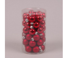 Кульки скляні Flora D-2,5 см. 48 шт.(44516)