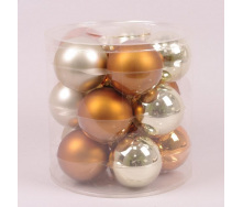 Кульки скляні Flora D-8 см. 15 шт.(44601)