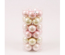 Кульки скляні Flora D 5,7 см 30 шт Рожевий (44587)