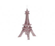 Елочное украшение BonaDi Эйфелева Башня 13.5 см Розовый (788-453)