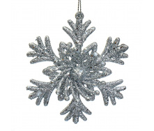 Підвіска новорічна Elisey Сніжинка оригінальна 10 см Сріблястий (007NZ)