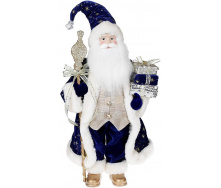 Новорічна фігурка Санта з палицею 46см (м'яка іграшка), синій з шампанню Bona DP73690
