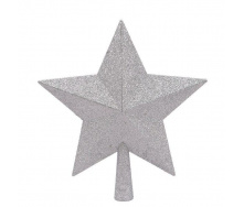 Верхушка пластиковая на елку Flora Звезда H-25 см Серебряный (75855)
