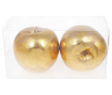 Набір декоративних яблук на підвісі BonaDi 10 см 2 шт Золотистий (130-412)