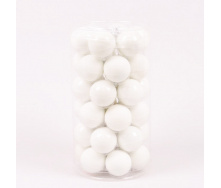 Кульки скляні Flora D 3,8 см 36 шт Білий (44560)