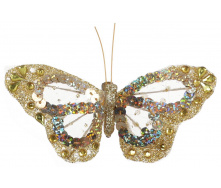 Декоративний метелик на кліпсі BonaDi 11 см Золотистий (117-902-2)