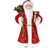 Декоративна статуетка Санта з подарунками 45см, червоний із золотистим Bona DP69498